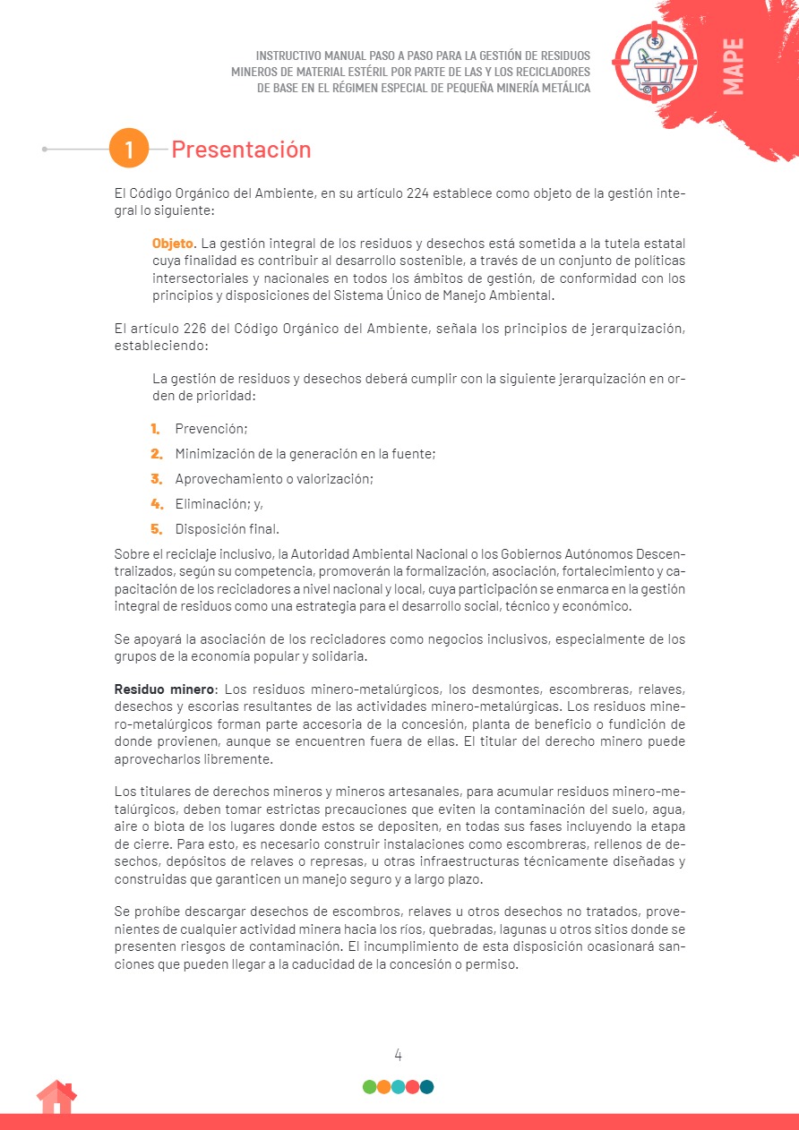 Instructivo manual paso a paso para la gestión de residuos mineros de ...
