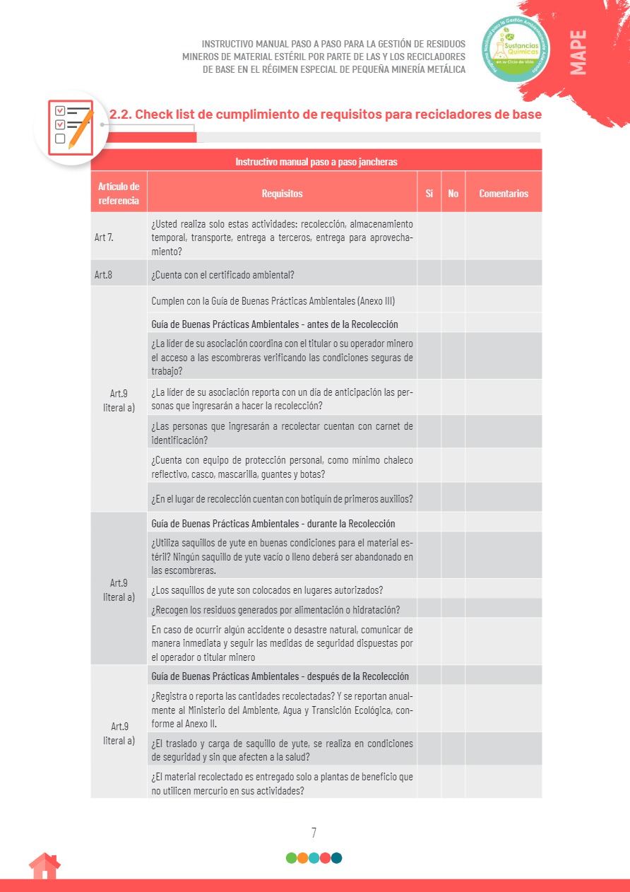 Instructivo manual paso a paso para la gestión de residuos mineros de ...